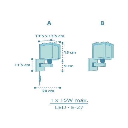 Dalber 63459 - Kinder-Wandleuchte BABY DINOS 1xE27/15W/230V farbenfroh
