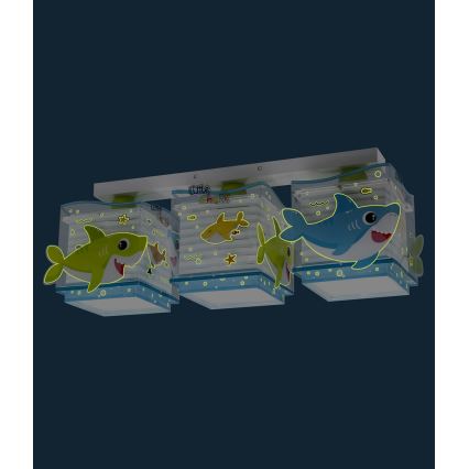 Dalber 63473 - Kinder Deckenleuchte BABY SHARK 3xE27/60W/230V