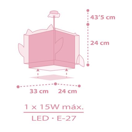 Dalber 64482 - Hängeleuchte für Kinder LITTLE FRIENDS 1xE27/15W/230V