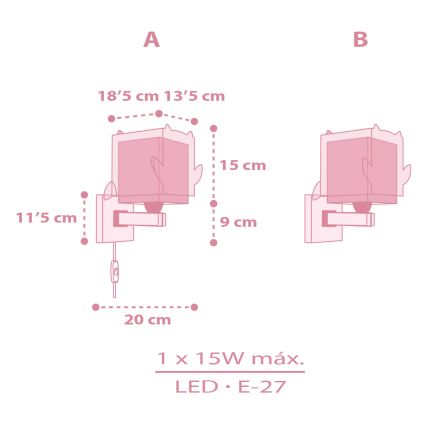 Dalber 64489 - Kinder-Wandleuchte LITTLE FRIENDS 1xE27/15W/230V