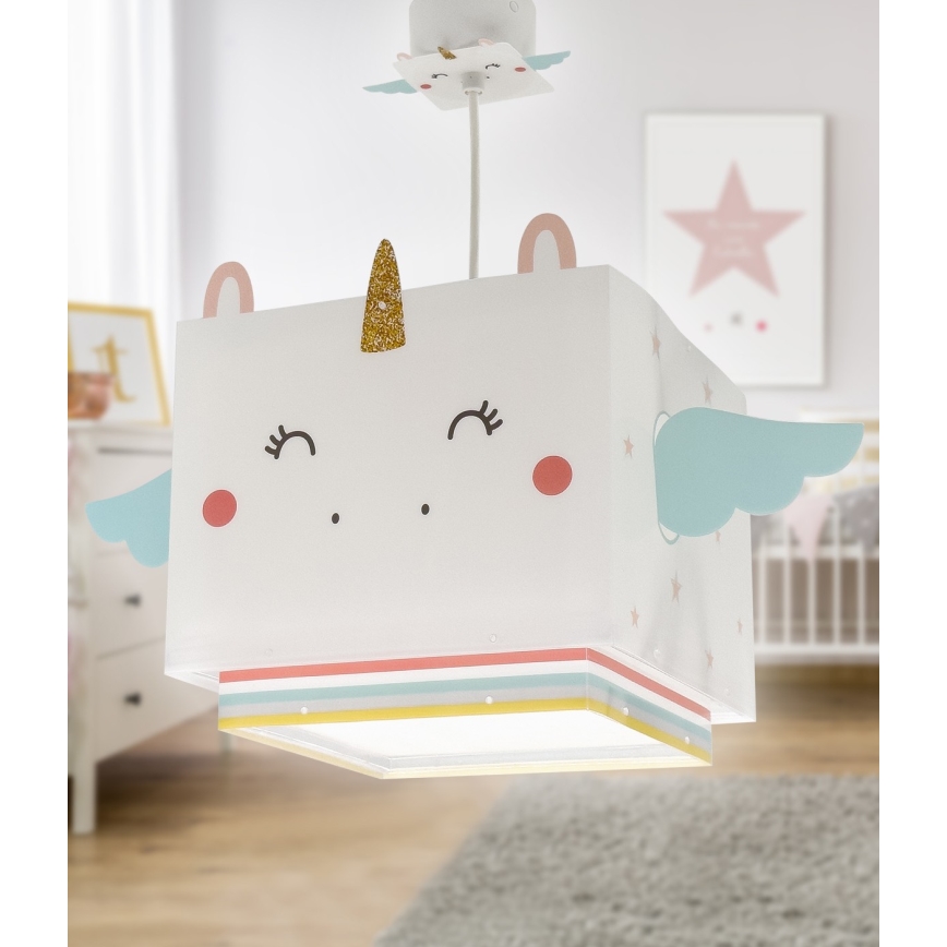 Dalber 64592 - Kinder-Hängelampe LITTLE UNICORN 1xE27/15W/230V