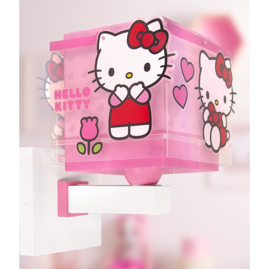 Dalber 73269 - HELLO KITTY Kinder-Wandleuchte 1xE27/15W/230V rosa