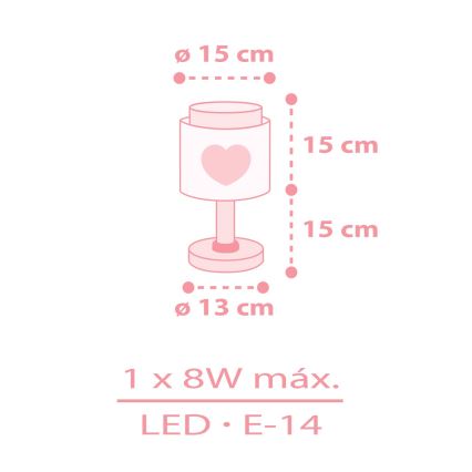 Dalber 76011S - Kinderlampe BABY DREAMS 1xE14/8W/230V rosa