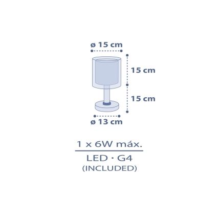 Dalber 76631 - LED Kinderlampe MOON DREAMS 1xG4/4W/230V blau