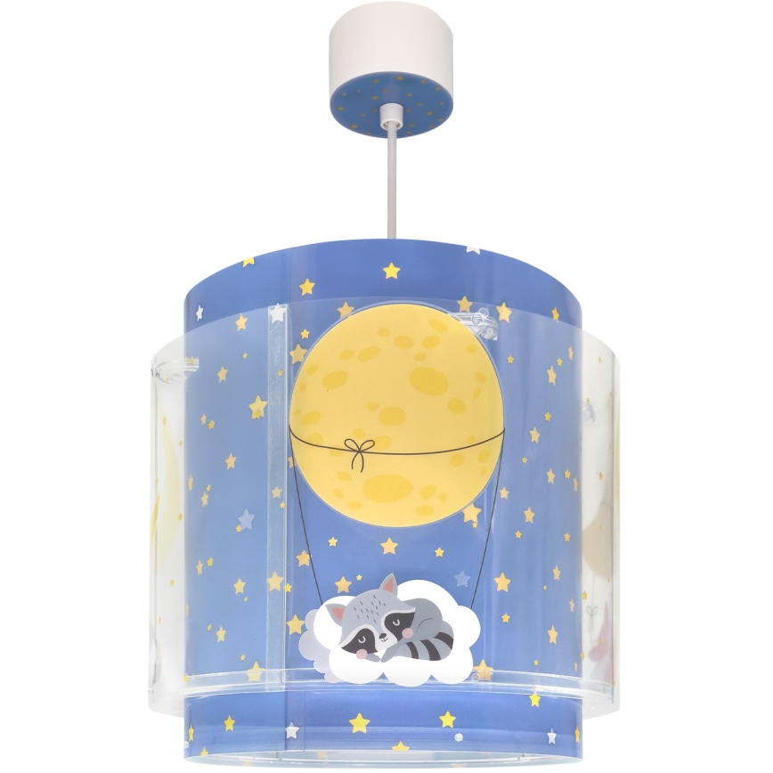 Dalber 76632 - Kinder-Pendelleuchte MOON DREAMS 1xE27/15W/230V blau