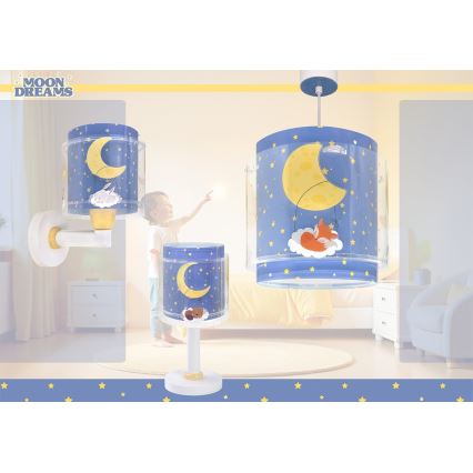 Dalber 76632 - Kinder-Pendelleuchte MOON DREAMS 1xE27/15W/230V blau