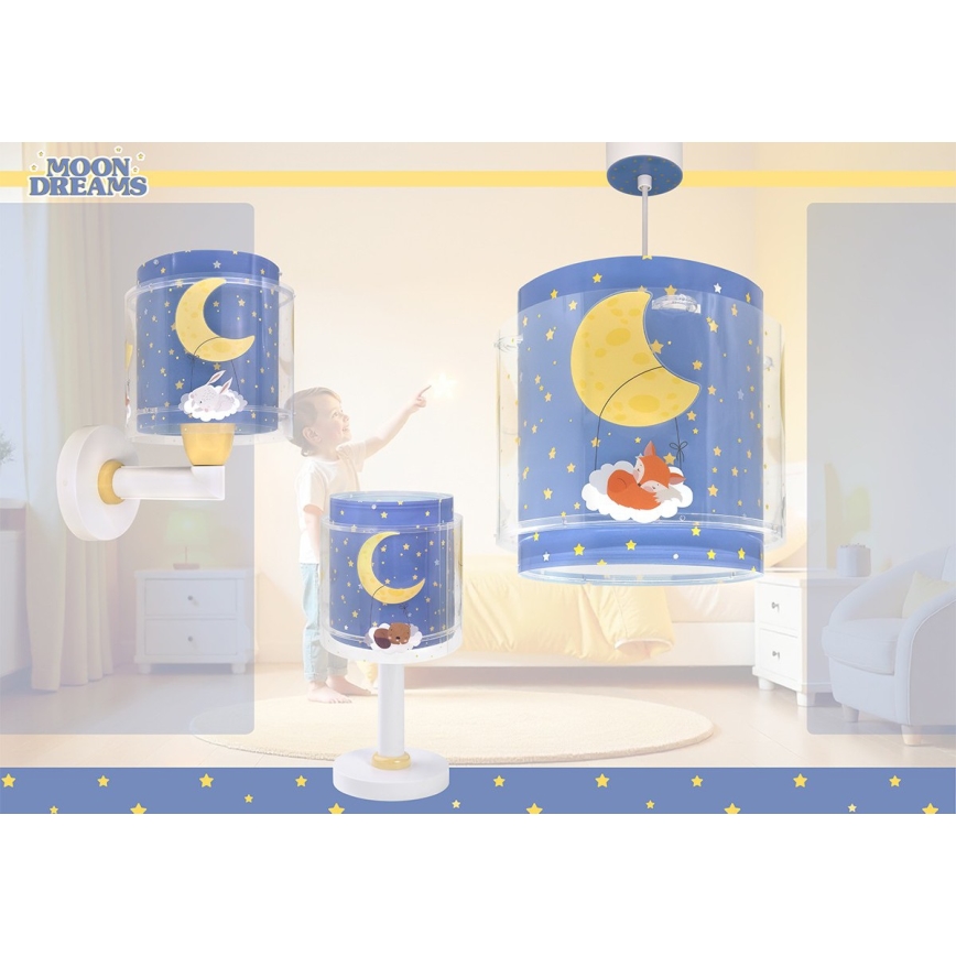 Dalber 76632 - Kinder-Pendelleuchte MOON DREAMS 1xE27/15W/230V blau
