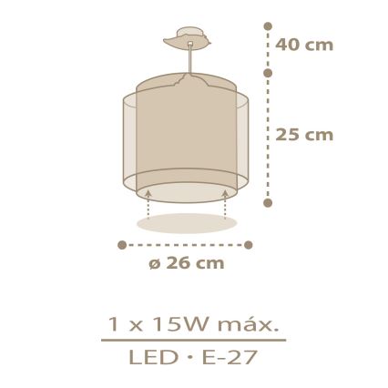 Dalber 76872 - Kinder-Hängelampe BABY CHICK 1xE27/15W/230V