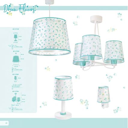 Dalber 81171H - Kinderlampe DREAM FLOWERS 1xE14/40W/230V