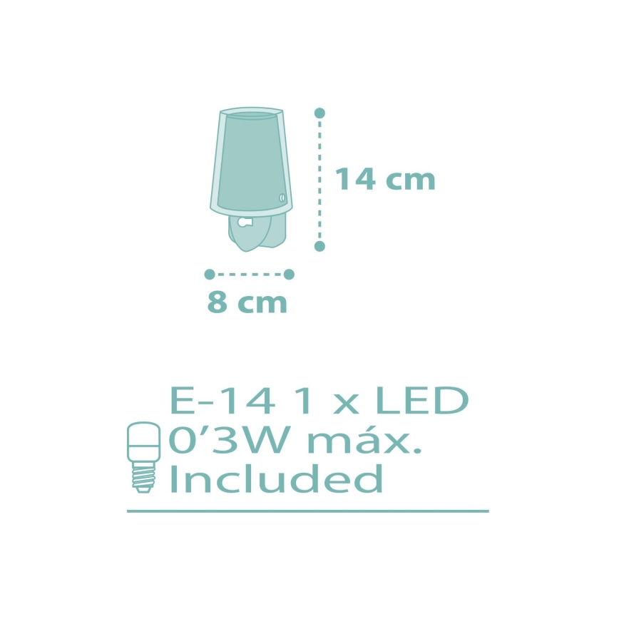 Dalber 81175H - LED-Steckdosenleuchte DREAM FLOWERS 1xE14/0,3W/230V