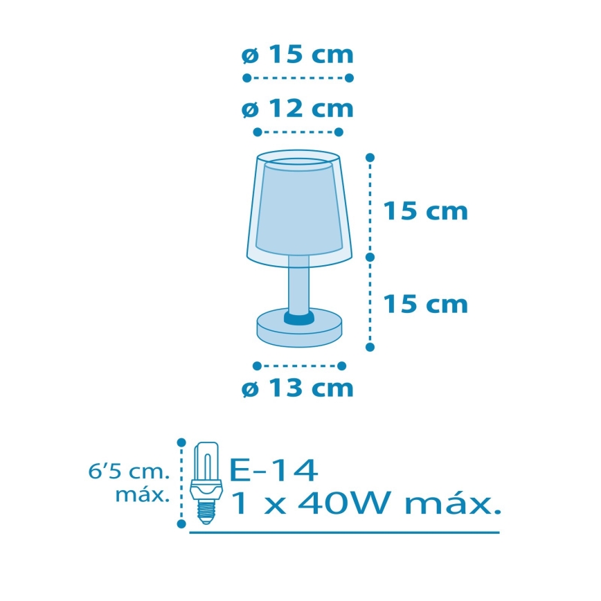 Dalber 81191T - Kinderlampe LIGHT FEELING 1xE14/40W/230V