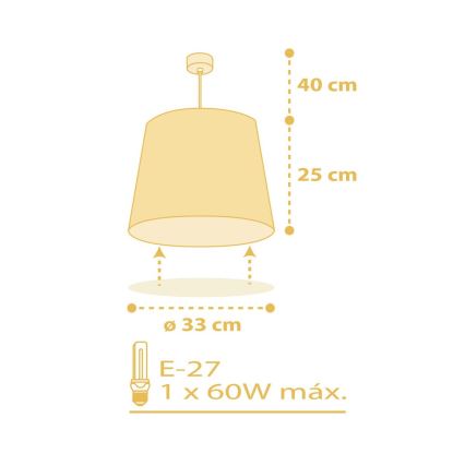 Dalber 82212A - Kinder-Kronleuchter STAR LIGHT 1xE27/60W/230V gelb