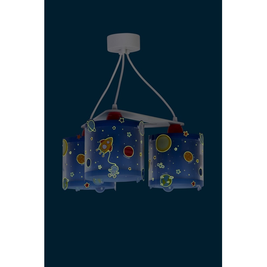 Dalber D-41344 - Kinder Kronleuchter PLANETS 3xE27/60W/230V