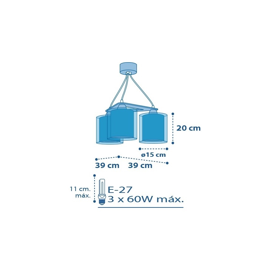 Dalber D-41344 - Kinder Kronleuchter PLANETS 3xE27/60W/230V