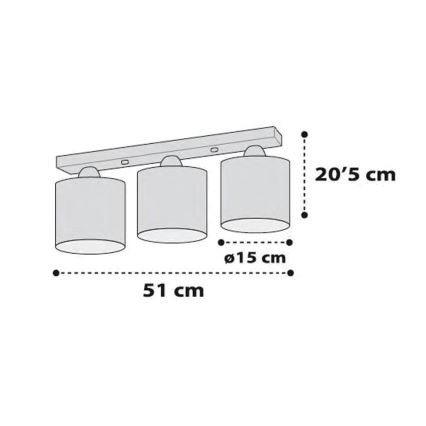 Dalber D-41413S - Kinderleuchte CLOUDS 3xE27/60W/230V