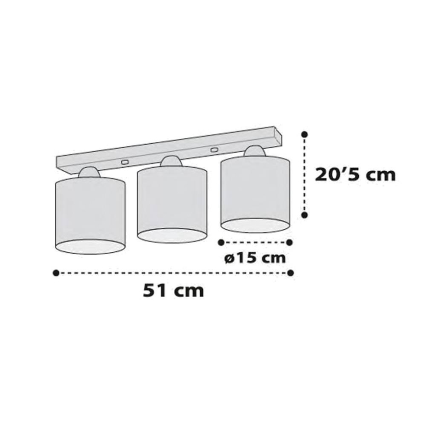 Dalber D-41413S - Kinderleuchte CLOUDS 3xE27/60W/230V