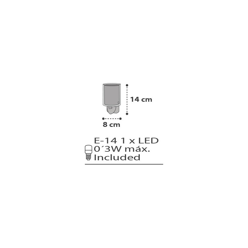 Dalber D-41415E - Lampe in die Steckdose CLOUDS 1xE14/0,3W/230V