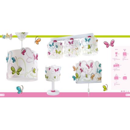 Dalber D-62143 - Kinder-Deckenleuchte BUTTERFLY 3xE27/60W/230V