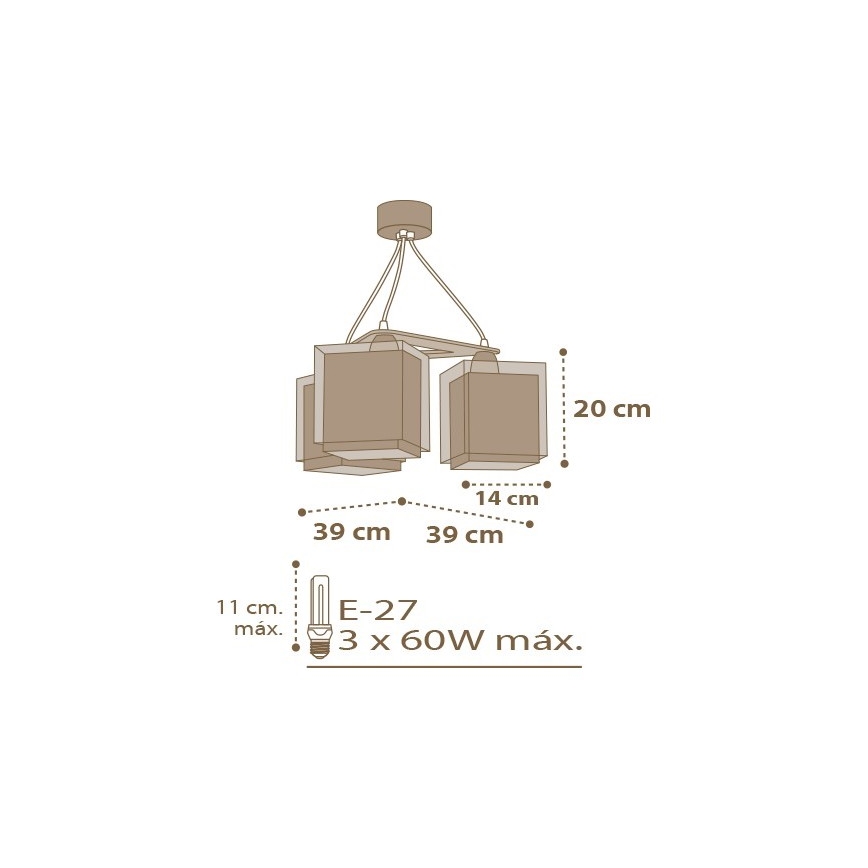 Dalber D-63394 - Kinder Kronleuchter GOOD NIGHT 3xE27/60W/230V