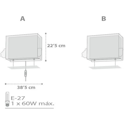 Dalber D-63538 - Kinder Wandleuchte TRAIN 1xE27/60W/230V