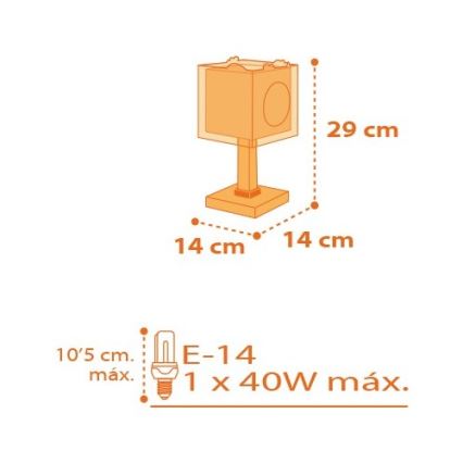 Dalber D-73451 - Kinderlämpchen DINOS 1xE14/40W/230V