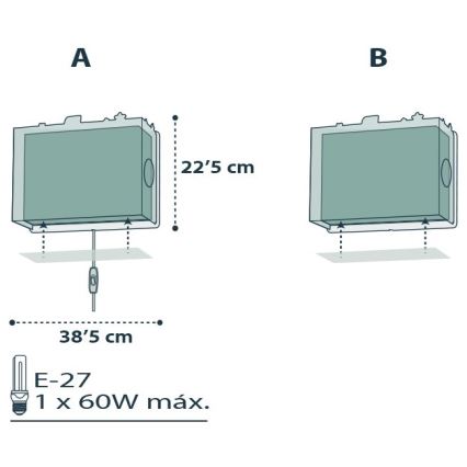 Dalber D-74558 - Kinder Wandleuchte PIRATES 1xE27/60W/230V