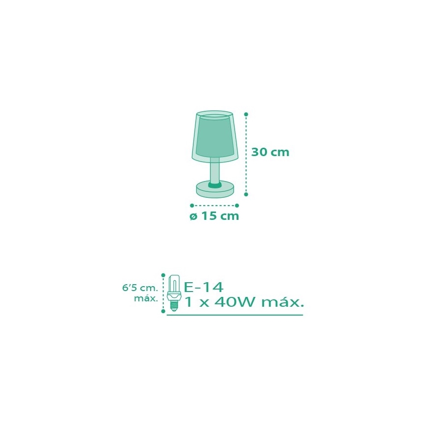 Dalber D-80221T - Kinderlampe VICHY 1xE14/40W/230V