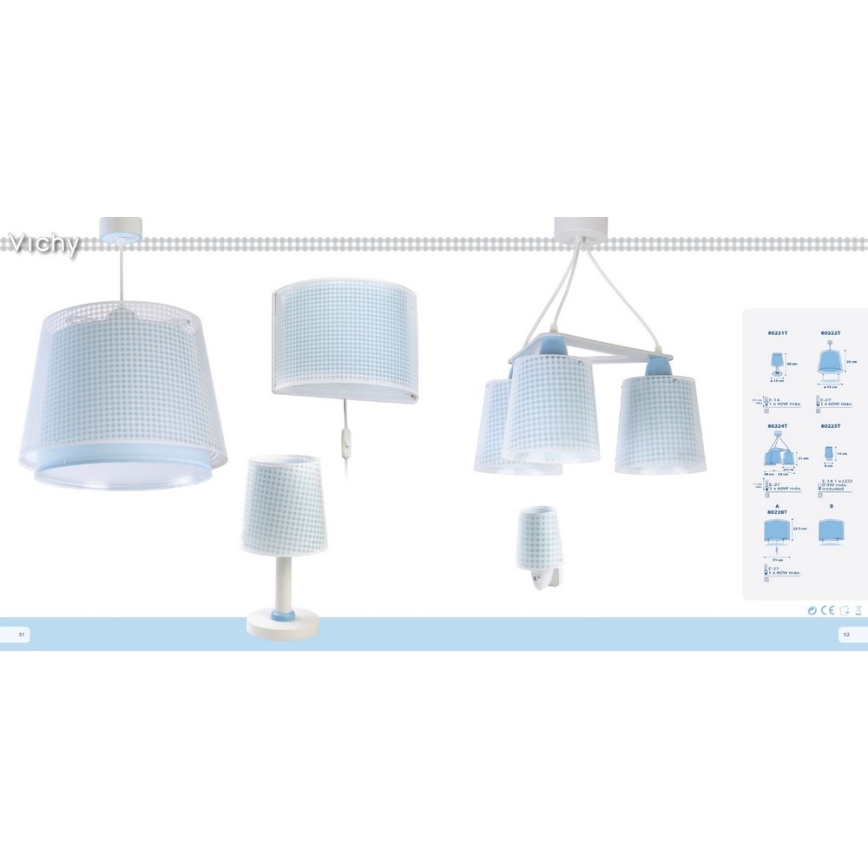 Dalber D-80221T - Kinderlampe VICHY 1xE14/40W/230V