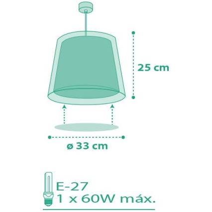 Dalber D-80222T - Kinder Kronleuchter VICHY 1xE27/60W/230V