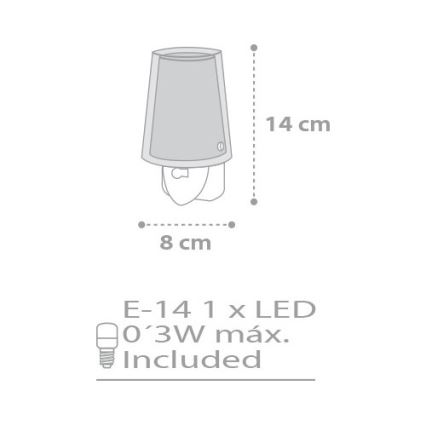 Dalber D-81215E - LED Nachtleuchte STARS 1xE14/0,3W/230V