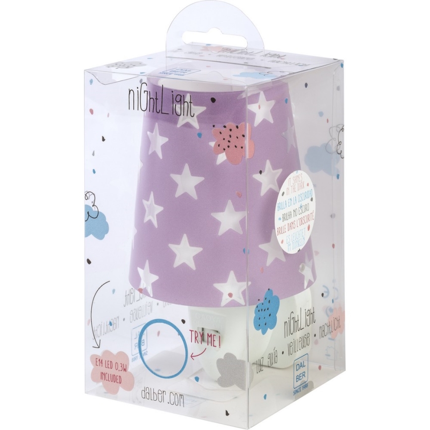 Dalber D-81215L - LED Kinder-Nachtleuchte STARS 1xLED/0,3W/230V