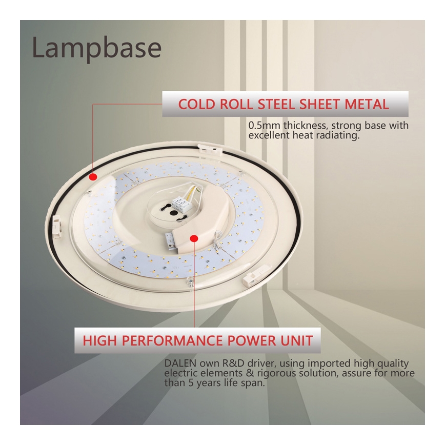 Dalen DL-C319T - LED Deckenleuchte 1xLED/38W/230V