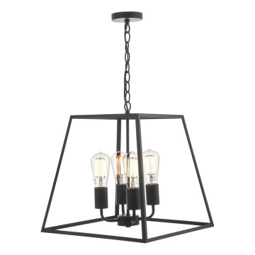 Där Lighting ACA8622 - Kronleuchter mit Kette ACADEMY 4xE27/60W/230V schwarz