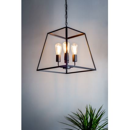 Där Lighting ACA8622 - Kronleuchter mit Kette ACADEMY 4xE27/60W/230V schwarz