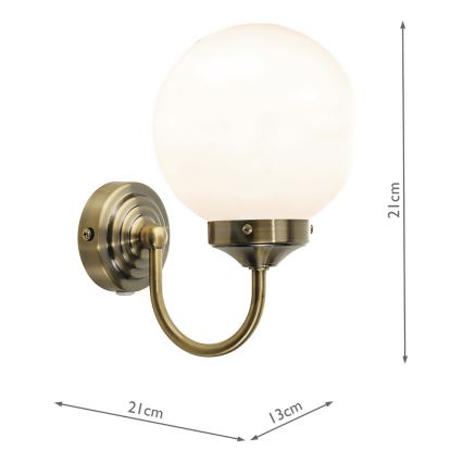 Där Lighting BAR0775 - Badezimmer-Wandleuchte BARCLAY 1xE14/40W/230V IP44 Messing