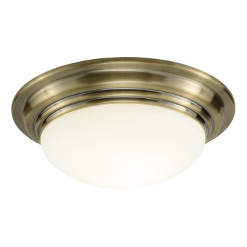 Där Lighting BAR5075 - Badezimmer-Deckenleuchte BARCLAY 1xE27/60W/230V Ø 38 cm Messing