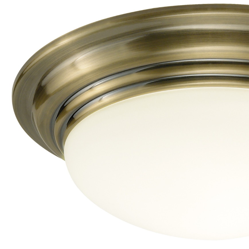 Där Lighting BAR5075 - Badezimmer-Deckenleuchte BARCLAY 1xE27/60W/230V Ø 38 cm Messing