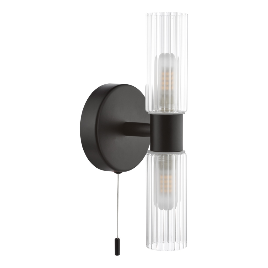 Där Lighting BOL0922 - Badezimmer-Wandleuchte BOLTON 2xG9/5W/230V IP44 schwarz