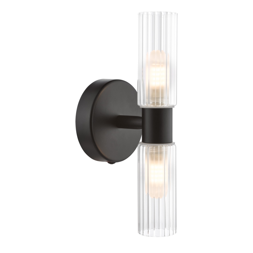 Där Lighting BOL0922 - Badezimmer-Wandleuchte BOLTON 2xG9/5W/230V IP44 schwarz