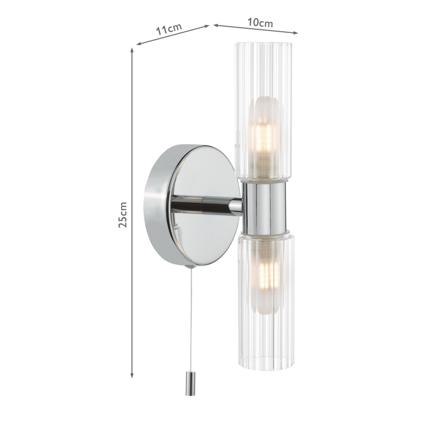 Där Lighting BOL0950 - BOLTON Badezimmer-Wandleuchte 2xG9/5W/230V IP44 glänzender Chrom