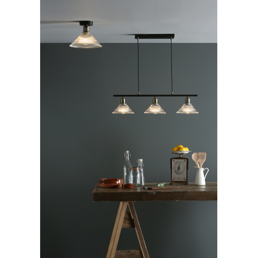 Där Lighting BOY0175 - Deckenleuchte BOYD 1xE27/60W/230V Ø 25 cm Messing/klarglas