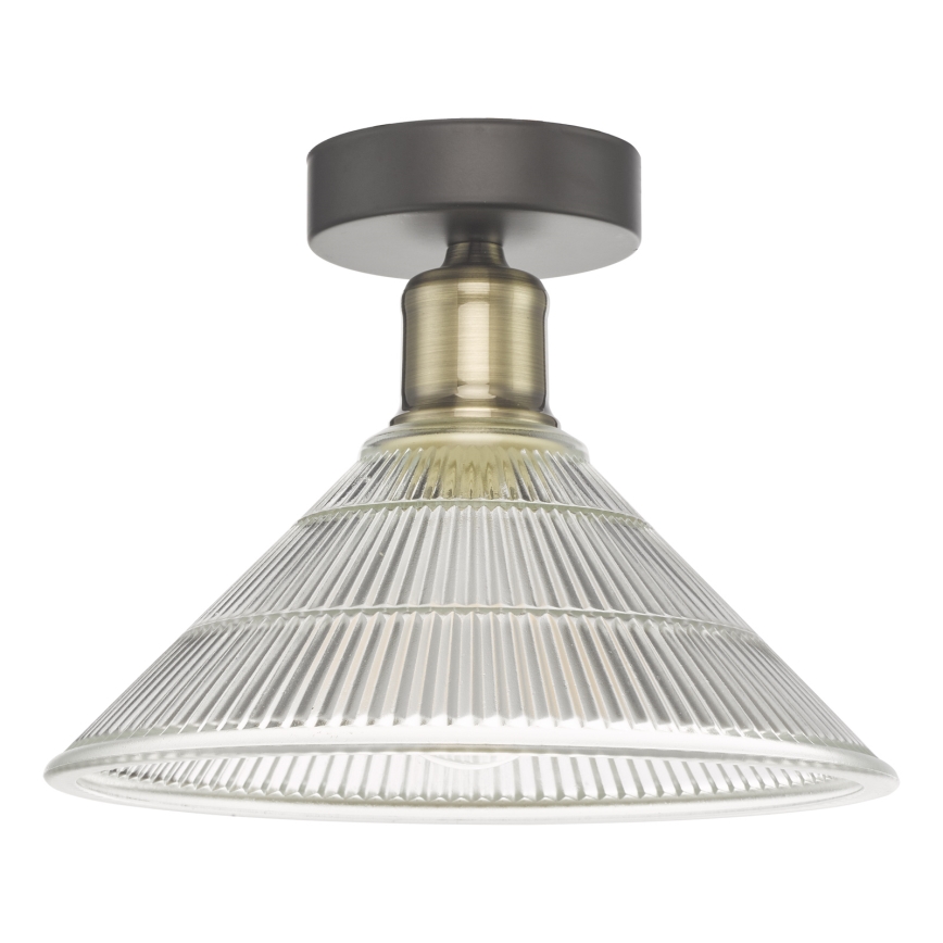 Där Lighting BOY0175 - Deckenleuchte BOYD 1xE27/60W/230V Ø 25 cm Messing/klarglas