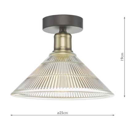 Där Lighting BOY0175 - Deckenleuchte BOYD 1xE27/60W/230V Ø 25 cm Messing/klarglas