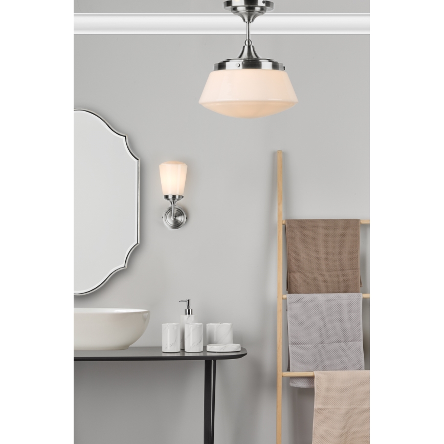 Där Lighting CAD0150 - Badezimmer-Aufputzleuchte CADEN 1xE27/60W/230V IP44 glänzender Chrom