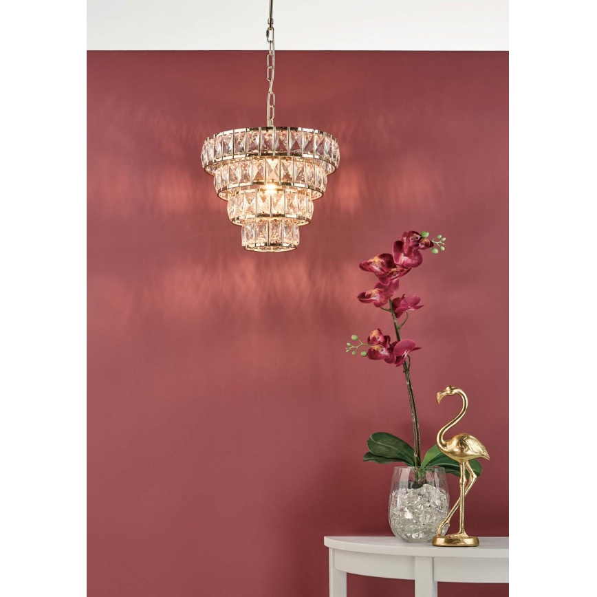 Där Lighting CER0135 - Kronleuchter an Kette CERYS 1xE27/60W/230V goldfarben