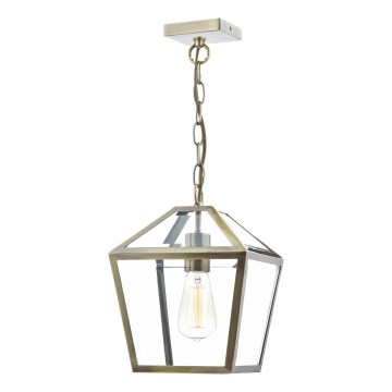Där Lighting CHU0175 - CHURCHILL Hängeleuchte an Kette 1xE27/60W/230V Messing