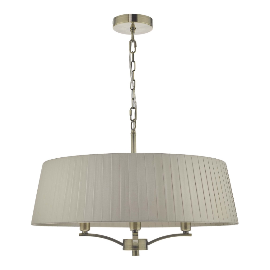 Där Lighting CRI0429 - Kronleuchter an Kette CRISTIN 4xE14/40W/230V Messing/taupe