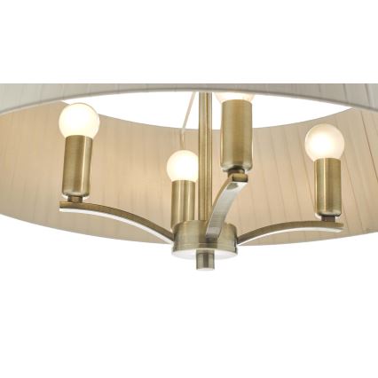 Där Lighting CRI0429 - Kronleuchter an Kette CRISTIN 4xE14/40W/230V Messing/taupe
