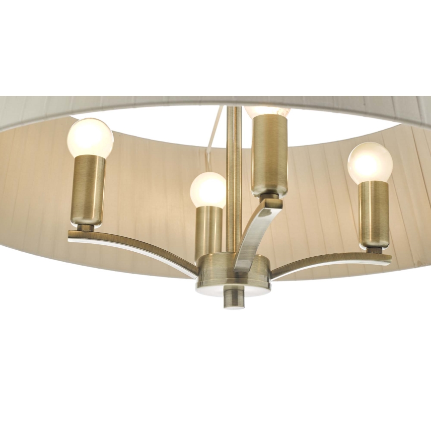 Där Lighting CRI0429 - Kronleuchter an Kette CRISTIN 4xE14/40W/230V Messing/taupe