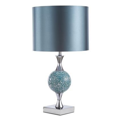 Där Lighting ELS4223 - Tischlampe ELSA, 1x E27/40W/230V, blau / glänzend verchromt